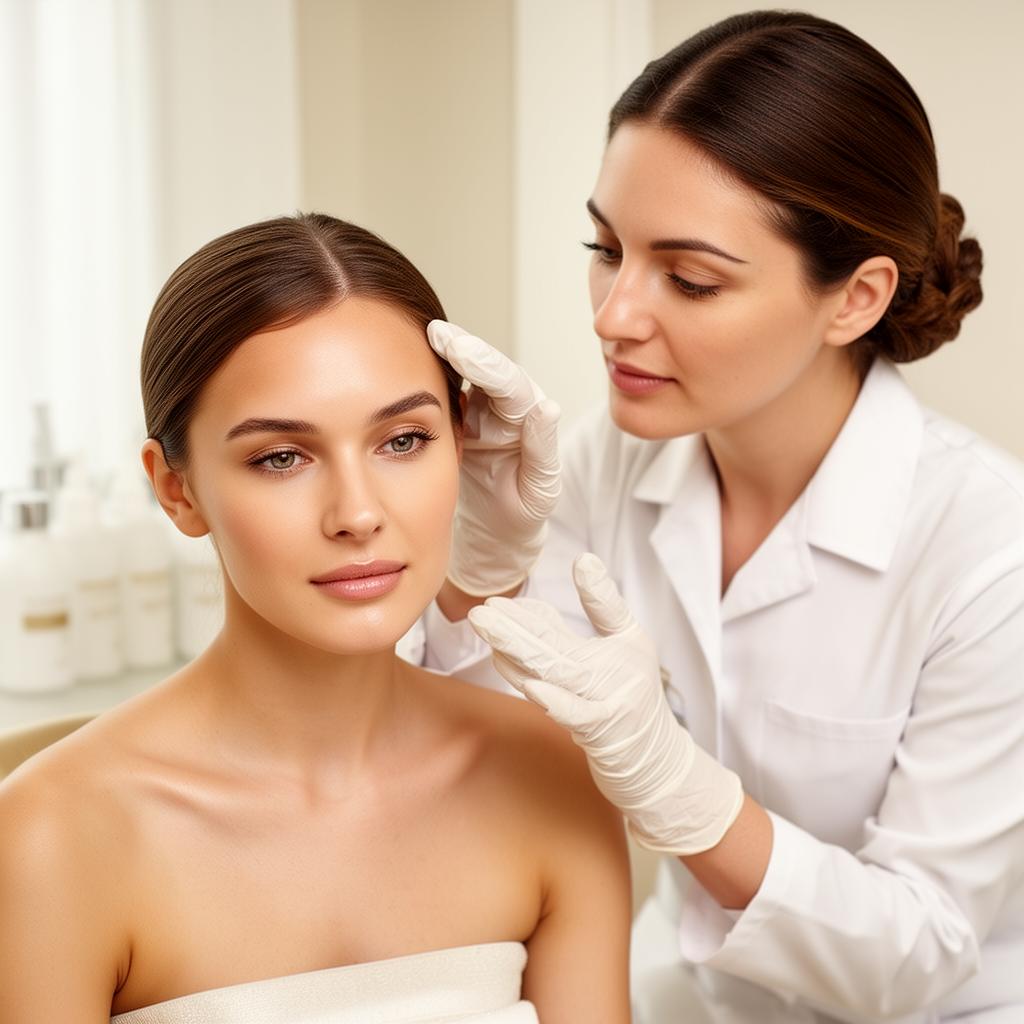 Refined neurotoxin consultation with a woman with natural radiant skin in a Baltimore medical spa
